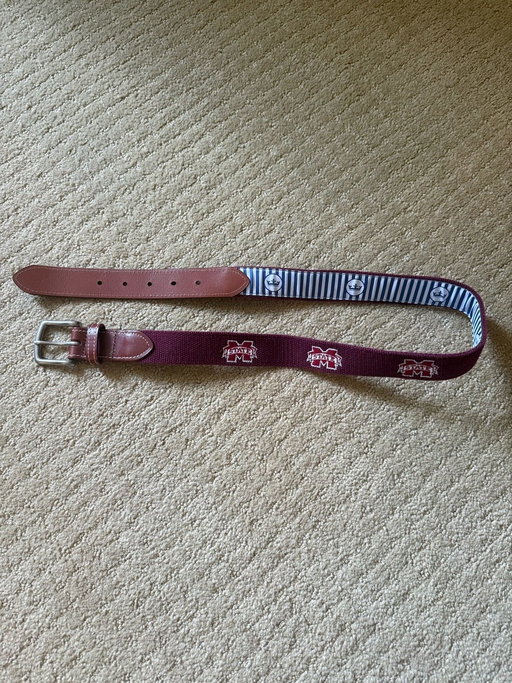 Peter Millar Mississippi State Needlepoint Belt